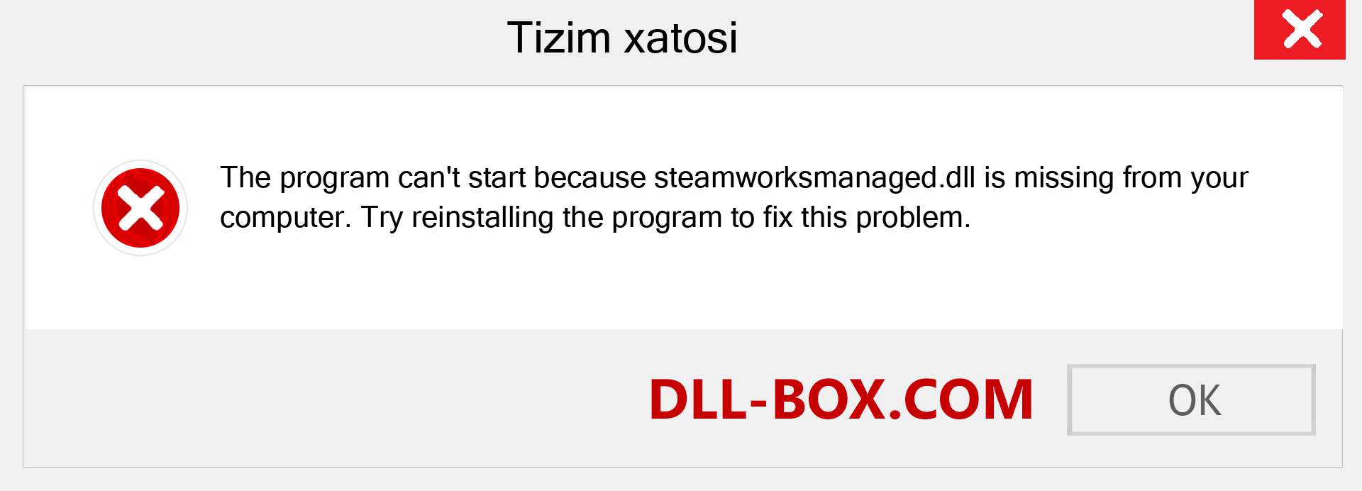 steamworksmanaged.dll fayli yo'qolganmi?. Windows 7, 8, 10 uchun yuklab olish - Windowsda steamworksmanaged dll etishmayotgan xatoni tuzating, rasmlar, rasmlar